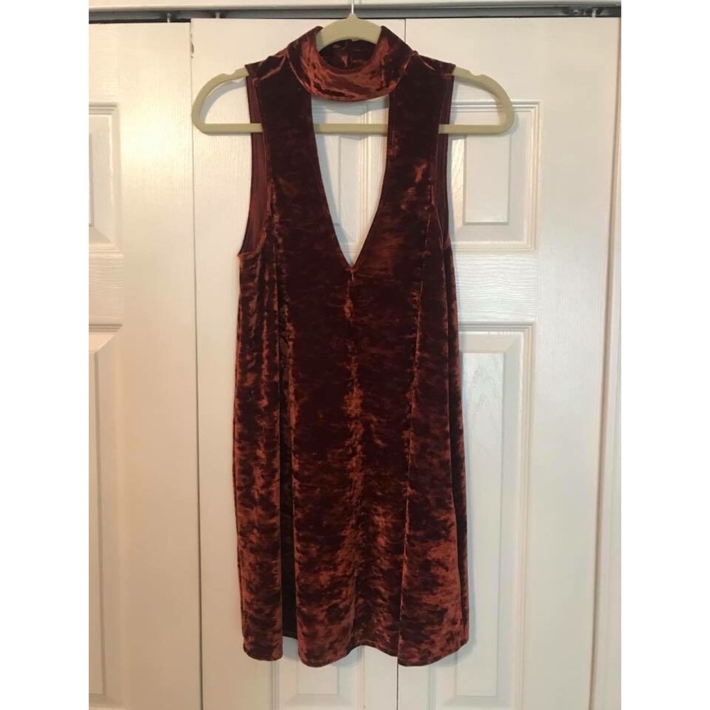 Orange velvet dress